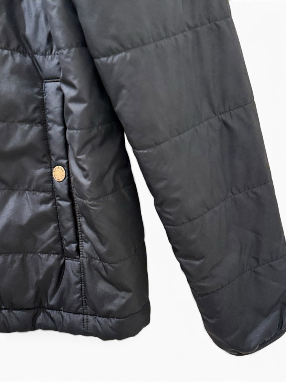 L.L.Bean Mountain Classic Hooded Jacket Black Insulated Full Zip Puffer Coat Med - Picture 4 of 8